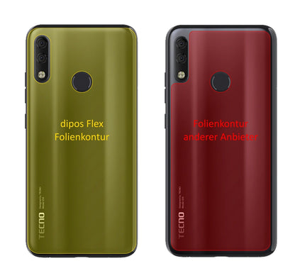 Klare Displayschutzfolie von dipos passend für Tecno Camon 11 Pro Rückseite, 100% Displayabdeckung und blasenfreie Montage