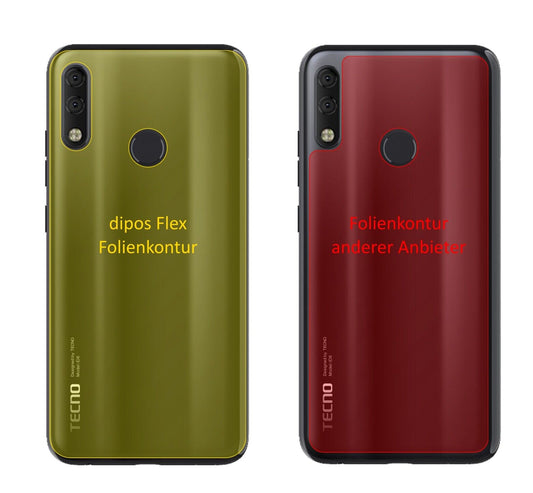 Klare Displayschutzfolie von dipos passend für Tecno Camon 11 Pro Rückseite, 100% Displayabdeckung und blasenfreie Montage