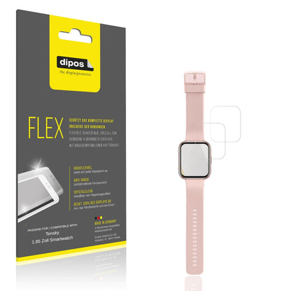 Klare Displayschutzfolie von dipos passend für Tensky 1.85 Zoll Smartwatch, 100% Displayabdeckung und blasenfreie Montage