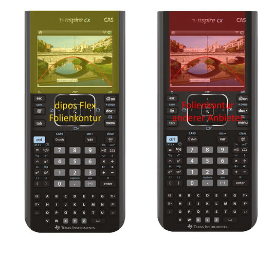 Klare Displayschutzfolie von dipos passend für Texas Instruments TI Nspire CX Taschenrechner, 100% Displayabdeckung und blasenfreie Montage