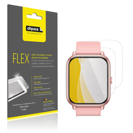 Klare Displayschutzfolie von dipos passend für Tiksounds P150, 100% Displayabdeckung und blasenfreie Montage