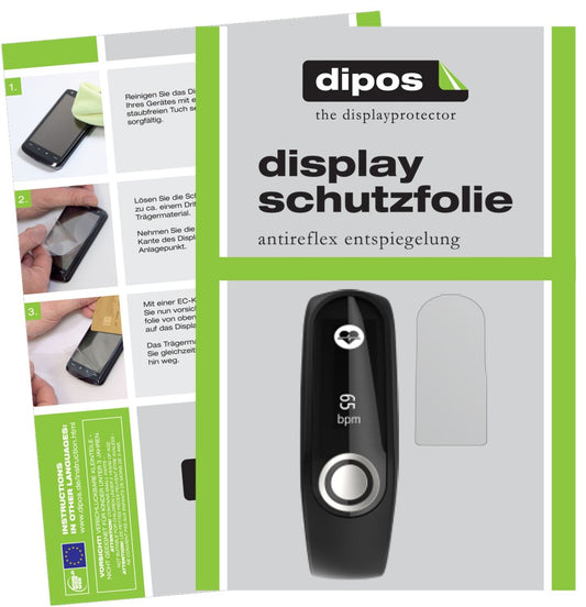 Klare Displayschutzfolie von dipos passend für TomTom Touch Cardio, 100% Displayabdeckung und blasenfreie Montage
