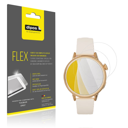 Klare Displayschutzfolie von dipos passend für TOOBUR DR07, 100% Displayabdeckung und blasenfreie Montage