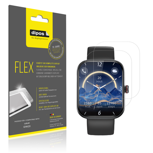 Klare Displayschutzfolie von dipos passend für uaue IDW20, 100% Displayabdeckung und blasenfreie Montage