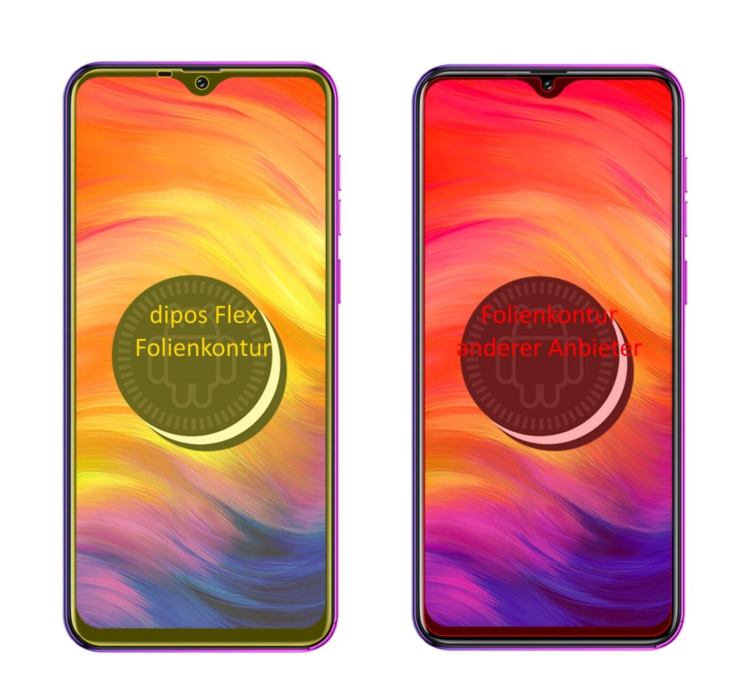 Klare Displayschutzfolie von dipos passend für Ulefone Note 7, 100% Displayabdeckung und blasenfreie Montage