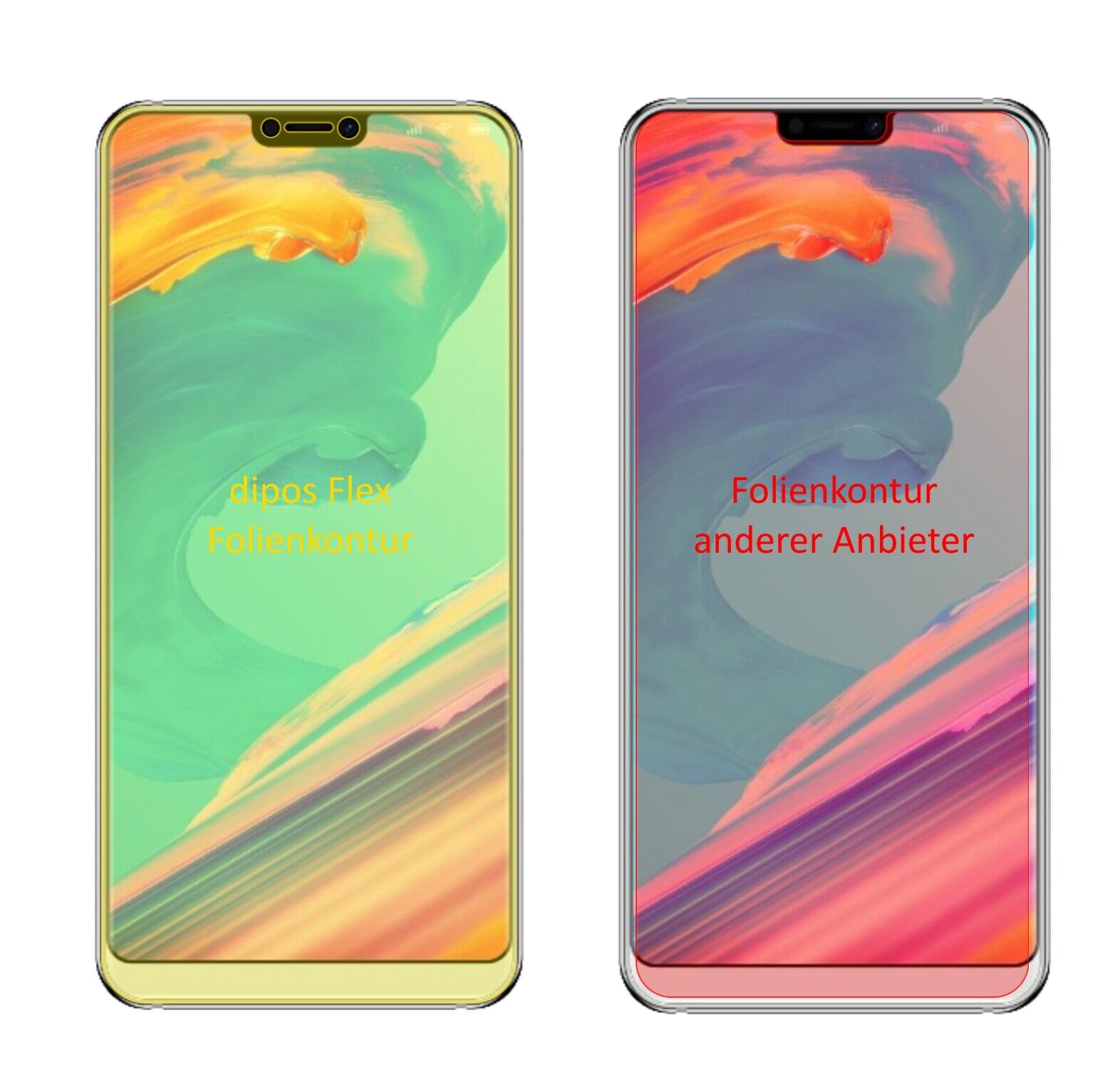 Klare Displayschutzfolie von dipos passend für Ulefone T2 Pro, 100% Displayabdeckung und blasenfreie Montage