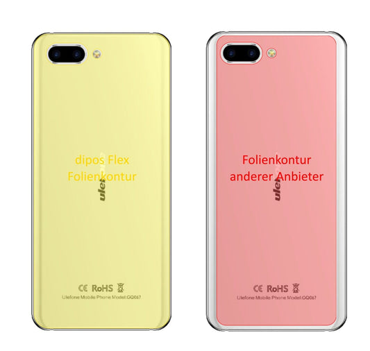 Klare Displayschutzfolie von dipos passend für Ulefone T2 Pro Rückseite, 100% Displayabdeckung und blasenfreie Montage