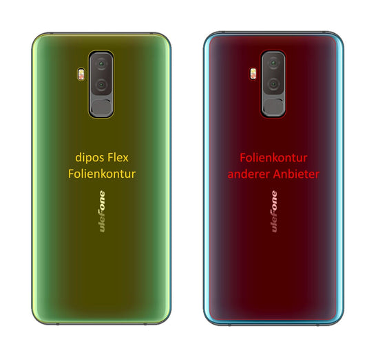 Klare Displayschutzfolie von dipos passend für Ulefone T2 Rückseite, 100% Displayabdeckung und blasenfreie Montage