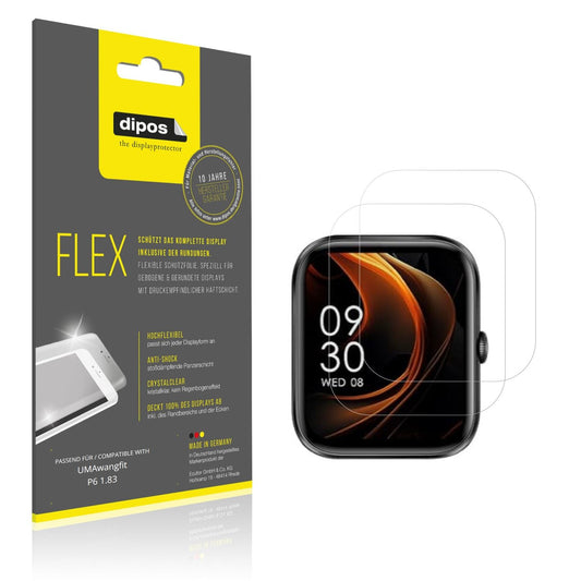 Klare Displayschutzfolie von dipos passend für UMAwangfit P6 1.83, 100% Displayabdeckung und blasenfreie Montage