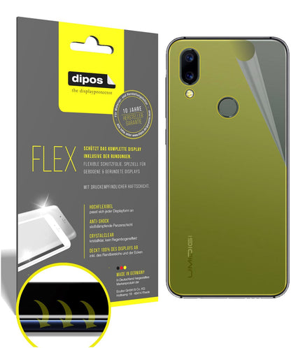 Klare Displayschutzfolie von dipos passend für Umidigi A3S Rückseite, 100% Displayabdeckung und blasenfreie Montage