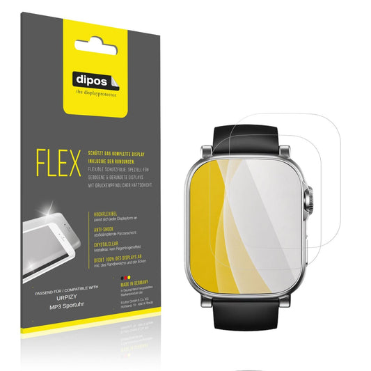 Klare Displayschutzfolie von dipos passend für URPIZY MP3 Sportuhr, 100% Displayabdeckung und blasenfreie Montage