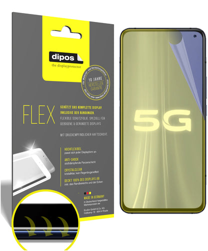 Klare Displayschutzfolie von dipos passend für Vivo iQOO 3 5G, 100% Displayabdeckung und blasenfreie Montage