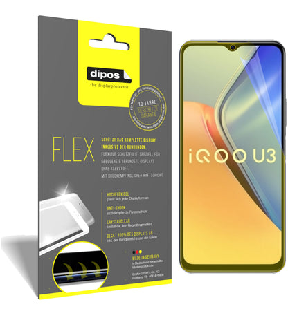 Klare Displayschutzfolie von dipos passend für Vivo iQOO U3, 100% Displayabdeckung und blasenfreie Montage