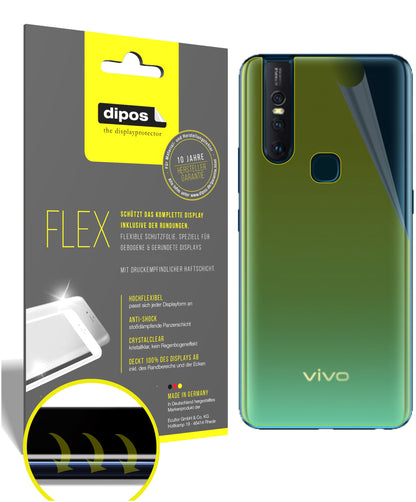 Klare Displayschutzfolie von dipos passend für Vivo V15 Rückseite, 100% Displayabdeckung und blasenfreie Montage