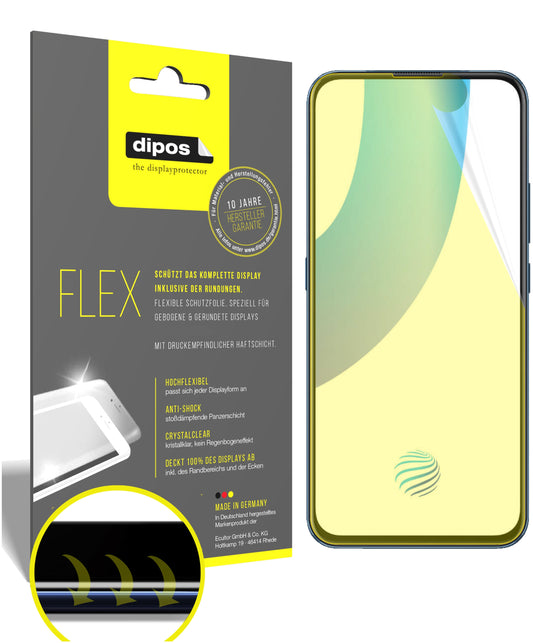 Klare Displayschutzfolie von dipos passend für Vivo V17 Pro, 100% Displayabdeckung und blasenfreie Montage