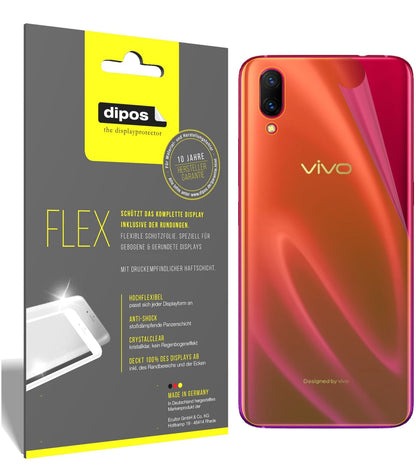 Klare Displayschutzfolie von dipos passend für Vivo X23 Rückseite, 100% Displayabdeckung und blasenfreie Montage