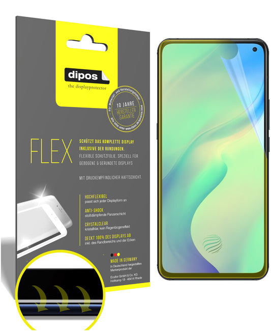 Klare Displayschutzfolie von dipos passend für Vivo X30, 100% Displayabdeckung und blasenfreie Montage