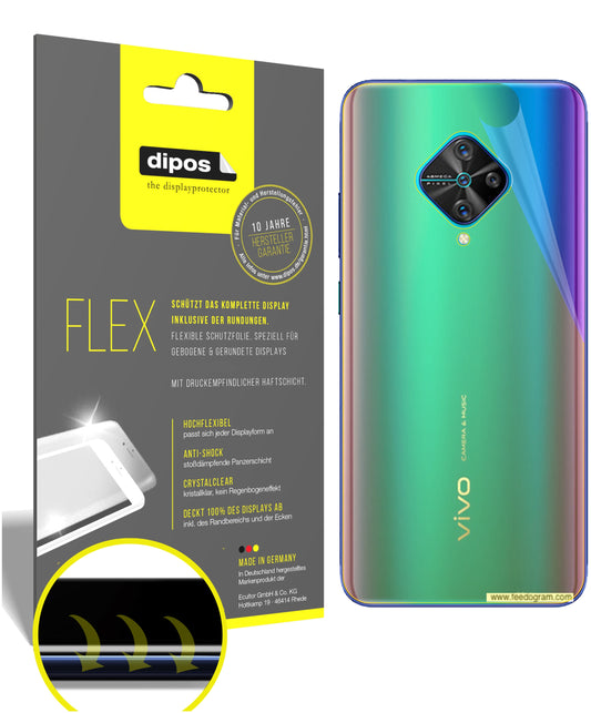 Klare Displayschutzfolie von dipos passend für Vivo Y51 (2020) Rückseite, 100% Displayabdeckung und blasenfreie Montage