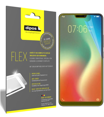 Klare Displayschutzfolie von dipos passend für Vivo Y85, 100% Displayabdeckung und blasenfreie Montage