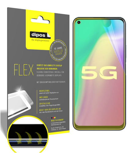 Klare Displayschutzfolie von dipos passend für Vivo Y70s, 100% Displayabdeckung und blasenfreie Montage
