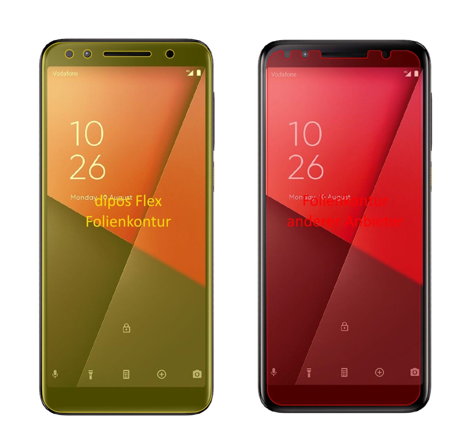 Klare Displayschutzfolie von dipos passend für Vodafone Smart N9, 100% Displayabdeckung und blasenfreie Montage