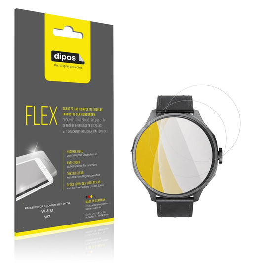 Klare Displayschutzfolie von dipos passend für W &amp; O W7, 100% Displayabdeckung und blasenfreie Montage