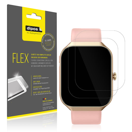 Klare Displayschutzfolie von dipos passend für Walkbee Smartwatch 1.96 Zoll, 100% Displayabdeckung und blasenfreie Montage