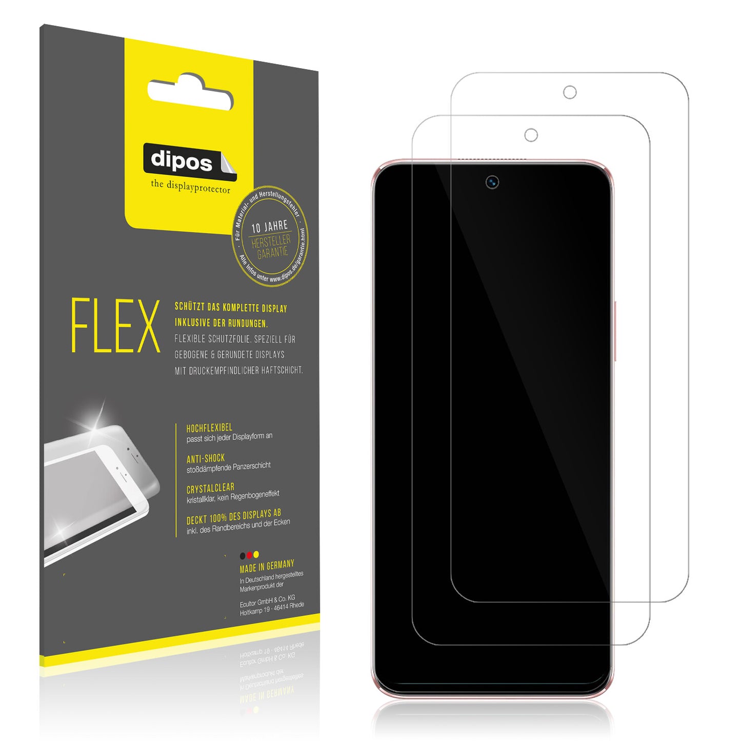 Klare Displayschutzfolie von dipos passend für Wiko T50, 100% Displayabdeckung und blasenfreie Montage