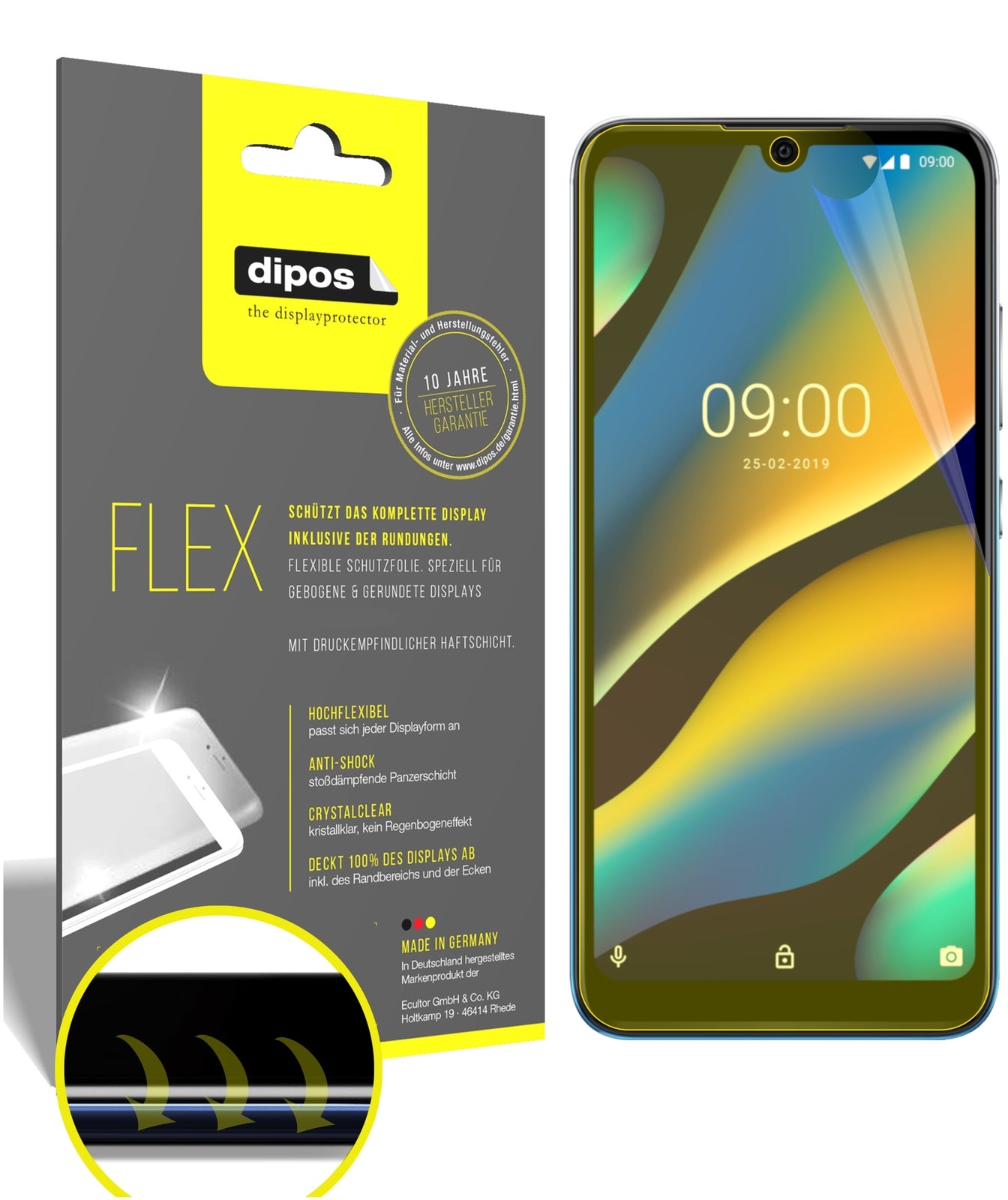 Klare Displayschutzfolie von dipos passend für Wiko View 3 Lite, 100% Displayabdeckung und blasenfreie Montage