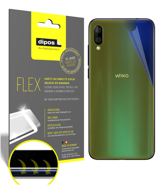 Klare Displayschutzfolie von dipos passend für Wiko View 3 Lite Rückseite, 100% Displayabdeckung und blasenfreie Montage