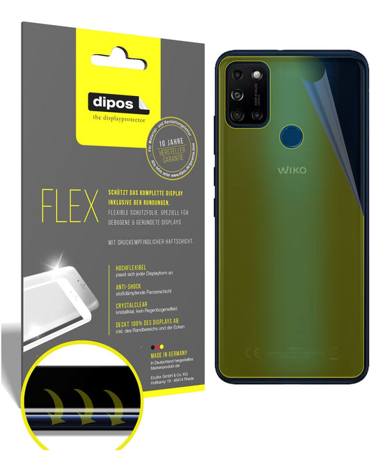 Klare Displayschutzfolie von dipos passend für Wiko View5 Rückseite, 100% Displayabdeckung und blasenfreie Montage