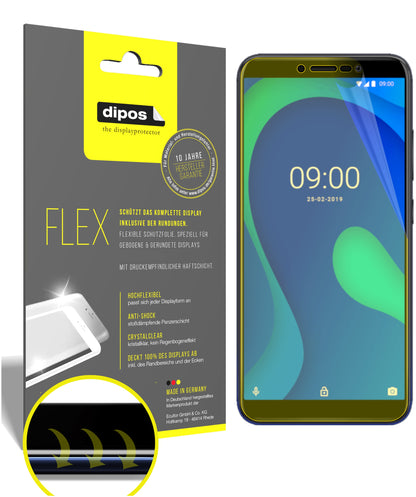 Klare Displayschutzfolie von dipos passend für Wiko Y80, 100% Displayabdeckung und blasenfreie Montage