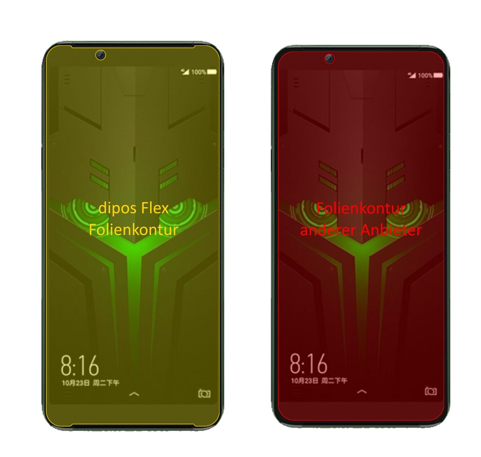 Klare Displayschutzfolie von dipos passend für Xiaomi Black Shark Helo, 100% Displayabdeckung und blasenfreie Montage
