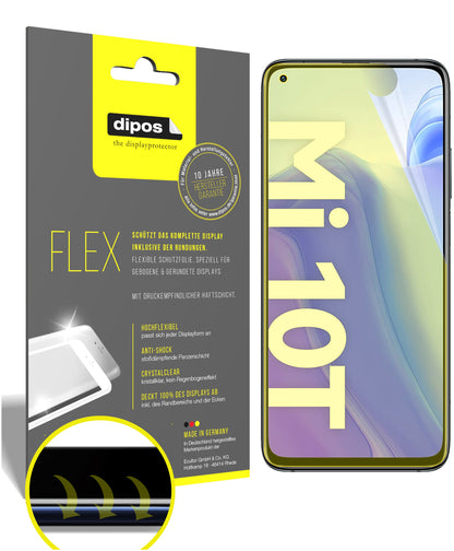 Klare Displayschutzfolie von dipos passend für Xiaomi Mi 10T, 100% Displayabdeckung und blasenfreie Montage