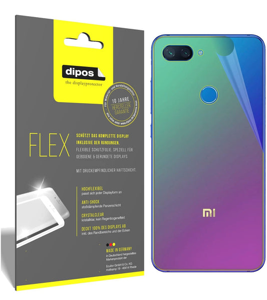 Klare Displayschutzfolie von dipos passend für Xiaomi Mi 8 Lite Rückseite, 100% Displayabdeckung und blasenfreie Montage