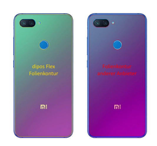 Klare Displayschutzfolie von dipos passend für Xiaomi Mi 8 Lite Rückseite, 100% Displayabdeckung und blasenfreie Montage