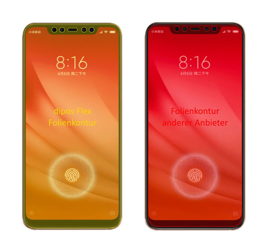 Klare Displayschutzfolie von dipos passend für Xiaomi Mi 8 Pro, 100% Displayabdeckung und blasenfreie Montage