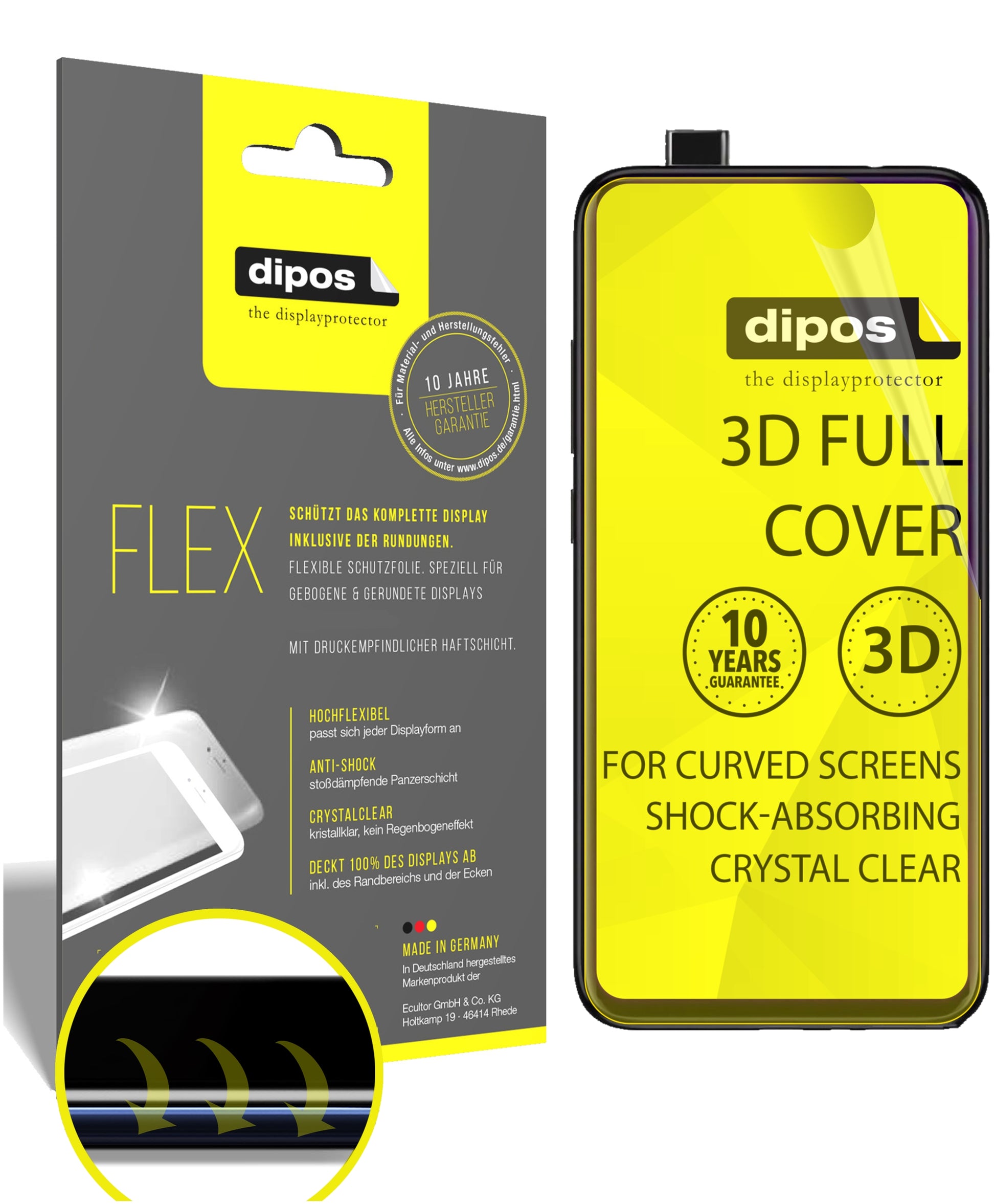 Klare Displayschutzfolie von dipos passend für Xiaomi Mi 9T, 100% Displayabdeckung und blasenfreie Montage