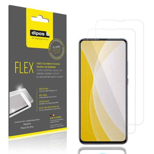 Klare Displayschutzfolie von dipos passend für Xiaomi Poco F2 Pro, 100% Displayabdeckung und blasenfreie Montage