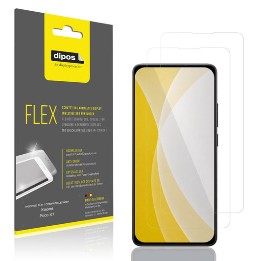 Klare Displayschutzfolie von dipos passend für Xiaomi Poco X7, 100% Displayabdeckung und blasenfreie Montage