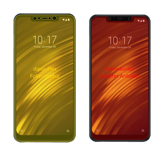 Klare Displayschutzfolie von dipos passend für Xiaomi Pocophone F1, 100% Displayabdeckung und blasenfreie Montage