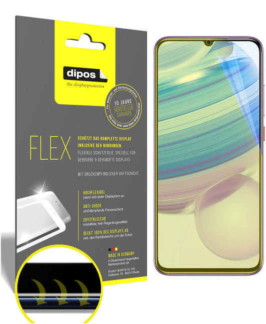 Klare Displayschutzfolie von dipos passend für Xiaomi Redmi 10X 5G, 100% Displayabdeckung und blasenfreie Montage