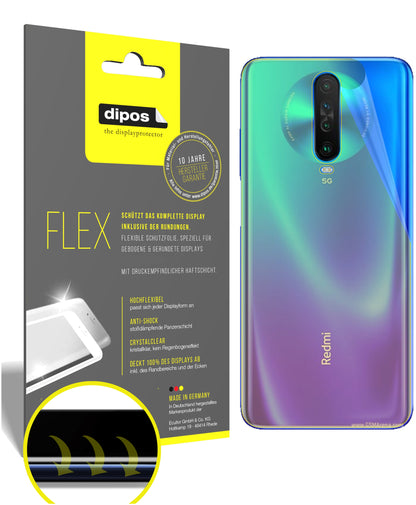 Klare Displayschutzfolie von dipos passend für Xiaomi Poco F2 Pro Rückseite, 100% Displayabdeckung und blasenfreie Montage