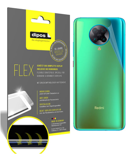 Klare Displayschutzfolie von dipos passend für Xiaomi Redmi K30 Ultra Rückseite, 100% Displayabdeckung und blasenfreie Montage