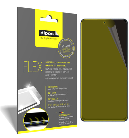 Klare Displayschutzfolie von dipos passend für Xiaomi Redmi Note 10 Pro Max, 100% Displayabdeckung und blasenfreie Montage