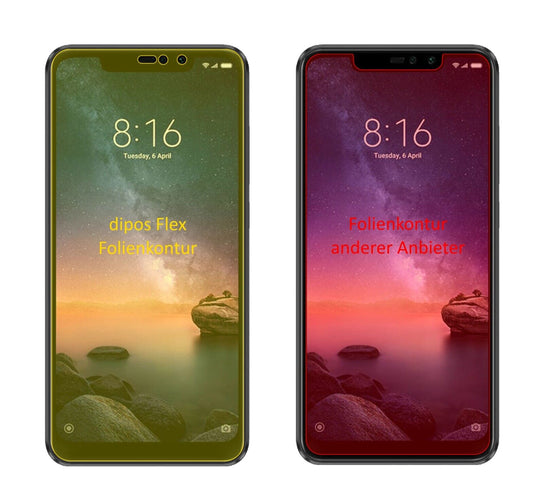 Klare Displayschutzfolie von dipos passend für Xiaomi Redmi Note 6 Pro, 100% Displayabdeckung und blasenfreie Montage