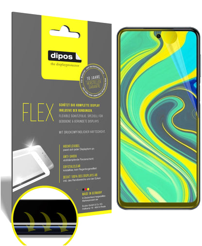 Klare Displayschutzfolie von dipos passend für Xiaomi Redmi Note 9S, 100% Displayabdeckung und blasenfreie Montage