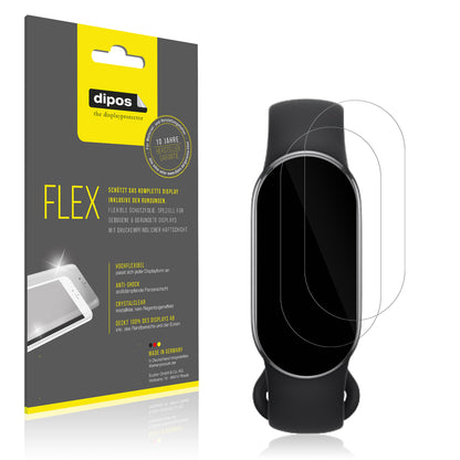 Klare Displayschutzfolie von dipos passend für Xiaomi Smartband 10, 100% Displayabdeckung und blasenfreie Montage