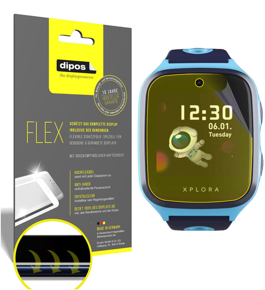Klare Displayschutzfolie von dipos passend für Xplora X4, 100% Displayabdeckung und blasenfreie Montage