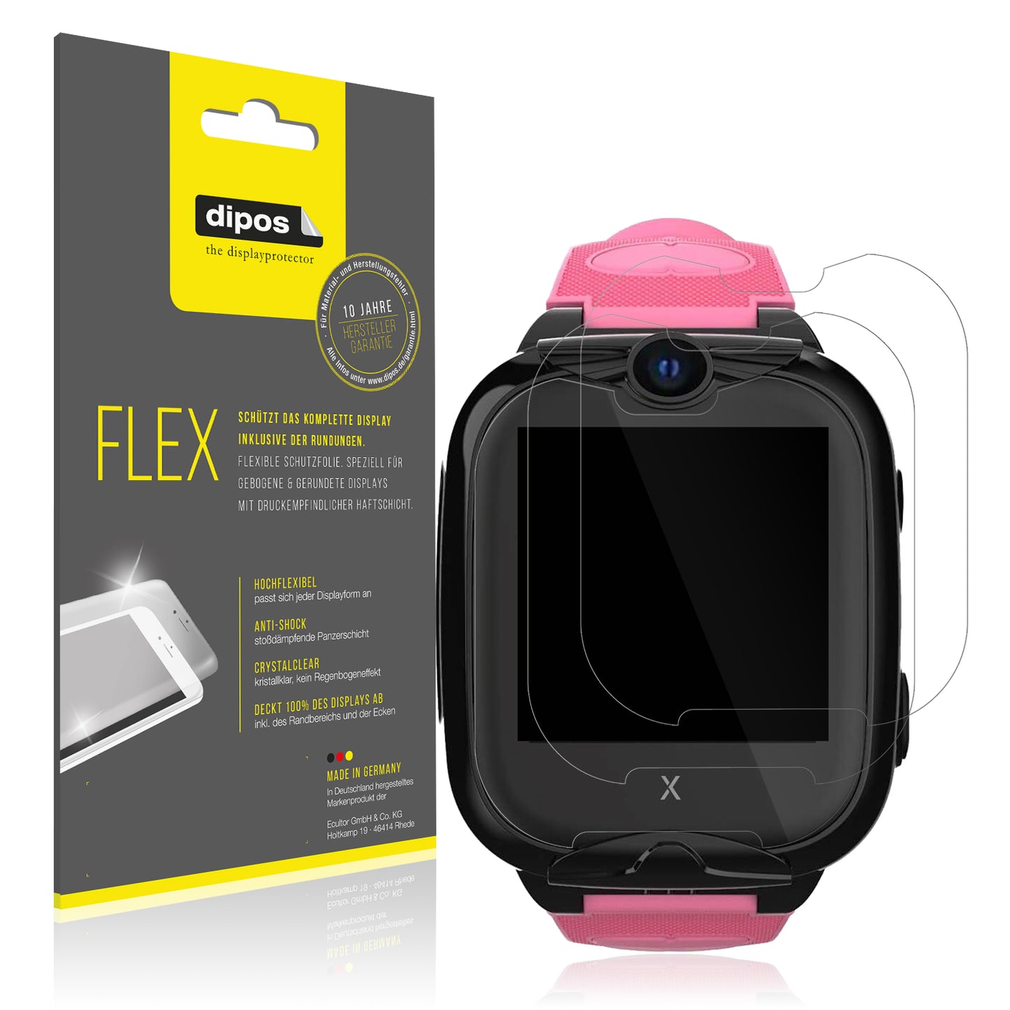 Klare Displayschutzfolie von dipos passend für Xplora XGo 2, 100% Displayabdeckung und blasenfreie Montage